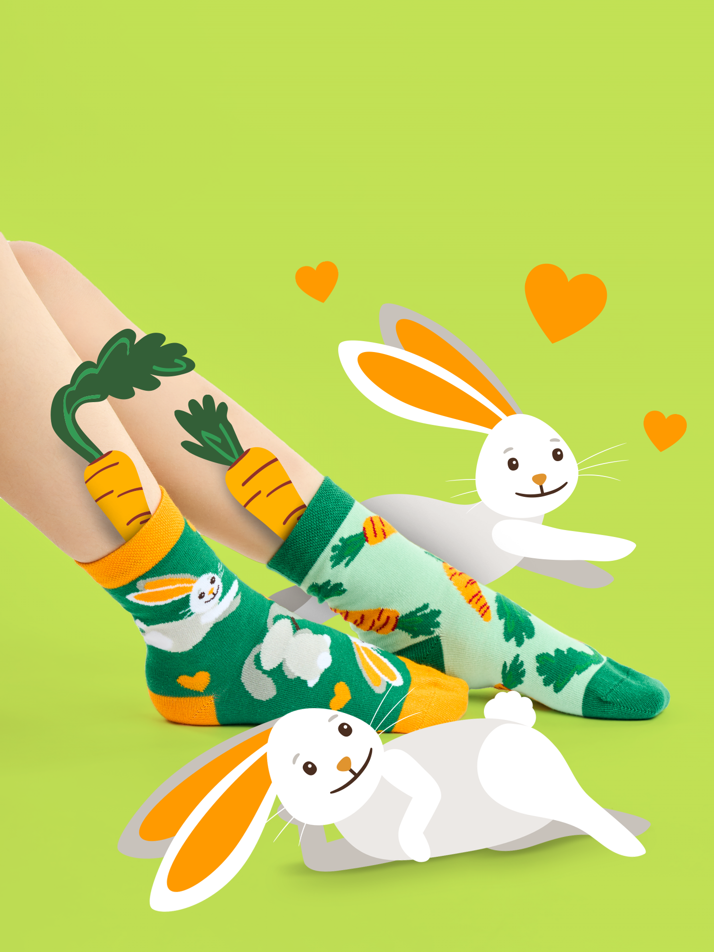 Kids' Socks Rabbit and Carrot