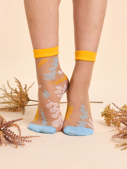 Nylon Socks Autumn Leaves