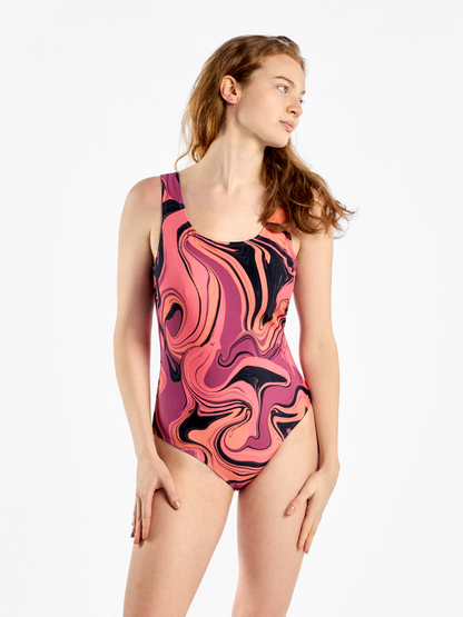 One-piece Swimsuit Liquid Colours