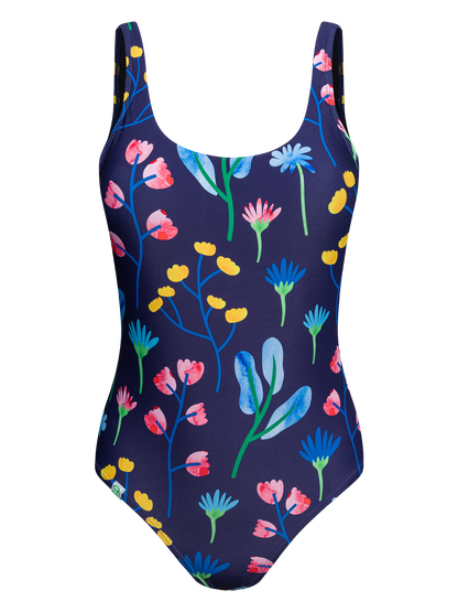 One-piece Swimsuit Aquarel Flowers