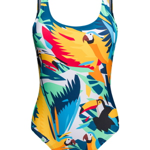 One-piece Swimsuit Tropical Birds