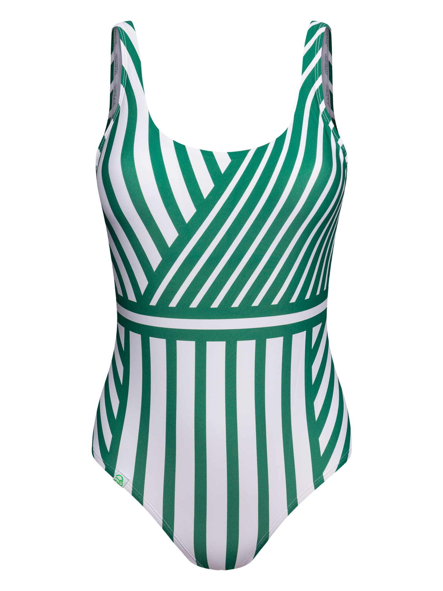 One-piece Swimsuit Green Stripes