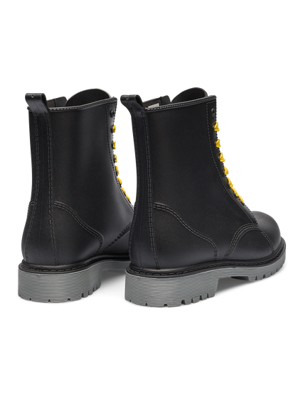Black & Grey Women's Rain Boots