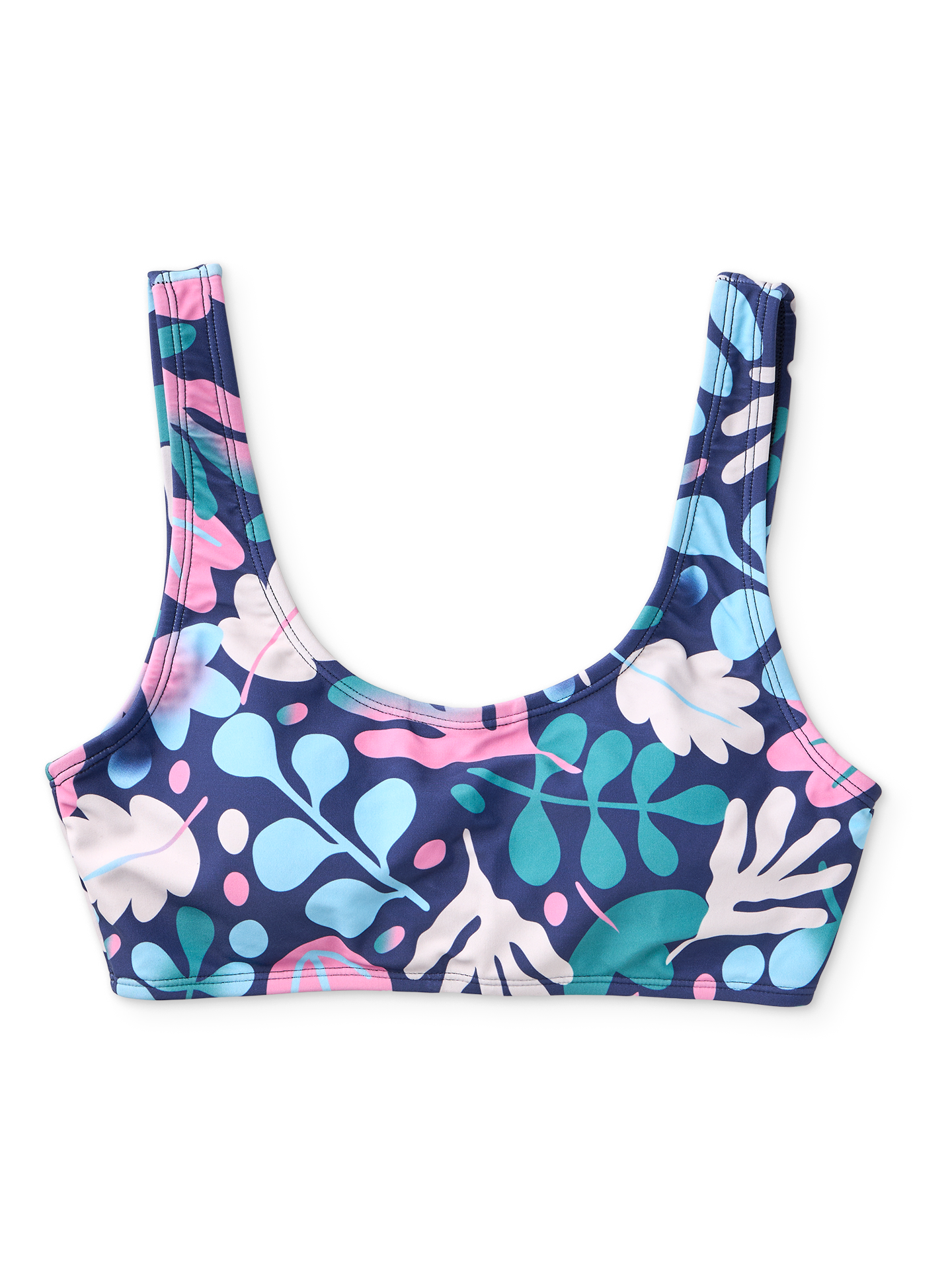 Sporty Bikini Top Colorful Leaves