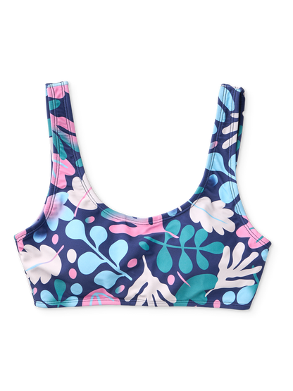 Sporty Bikini Top Colorful Leaves