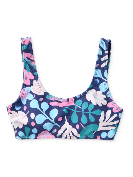 Sporty Bikini Top Colourful Leaves