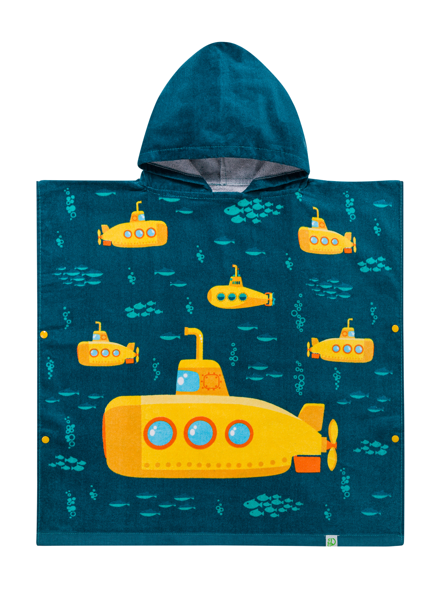 Kids' Towelling Poncho Yellow Submarine