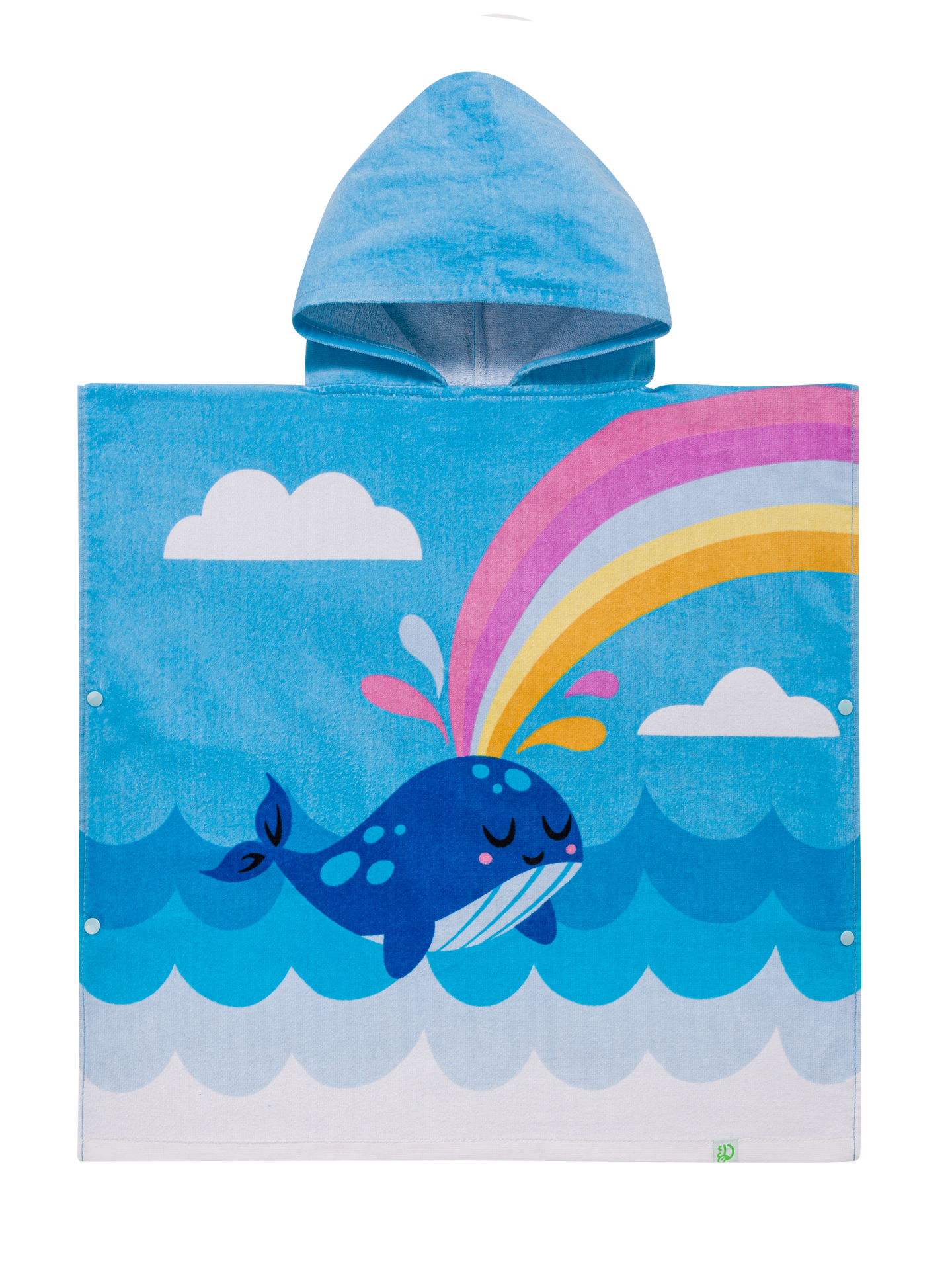 Kids' Towelling Poncho Happy Whale