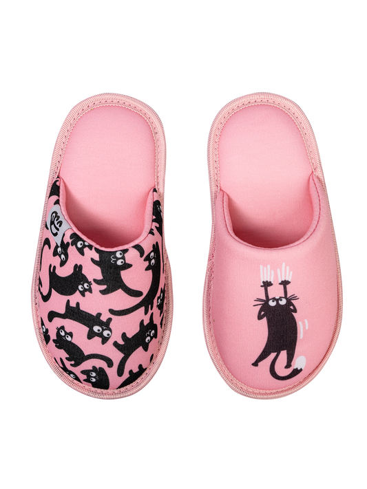 Kids' Slippers Pink Cats