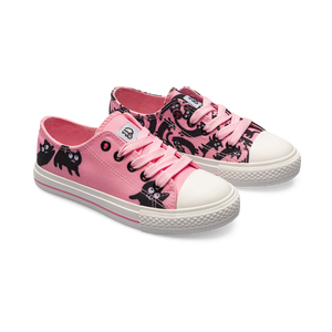 Kids' Canvas Shoes Pink Cats