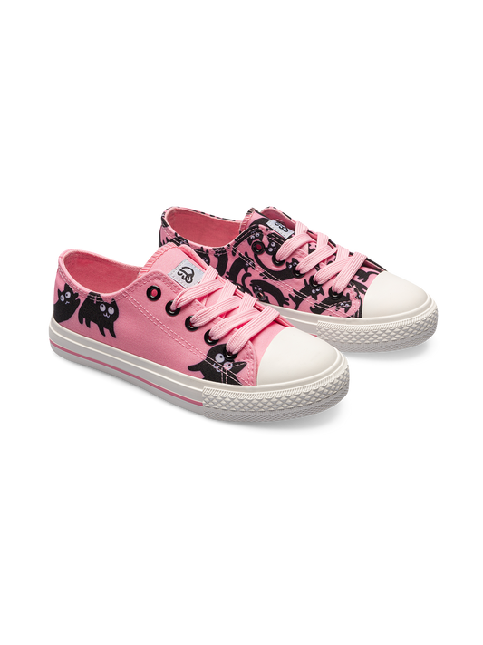 Kids' Canvas Shoes Pink Cats