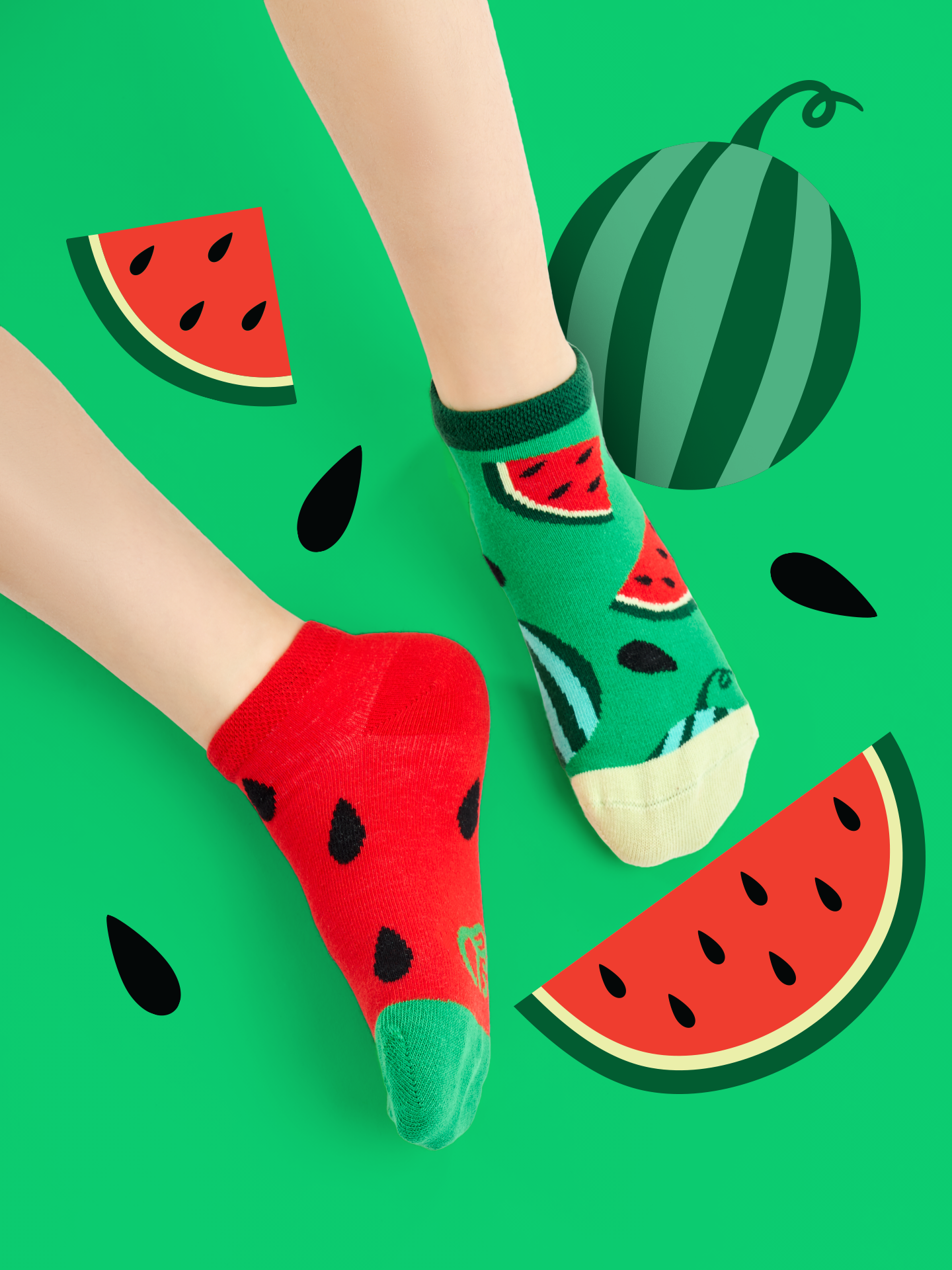 Kids' Ankle Socks Watermelon Season