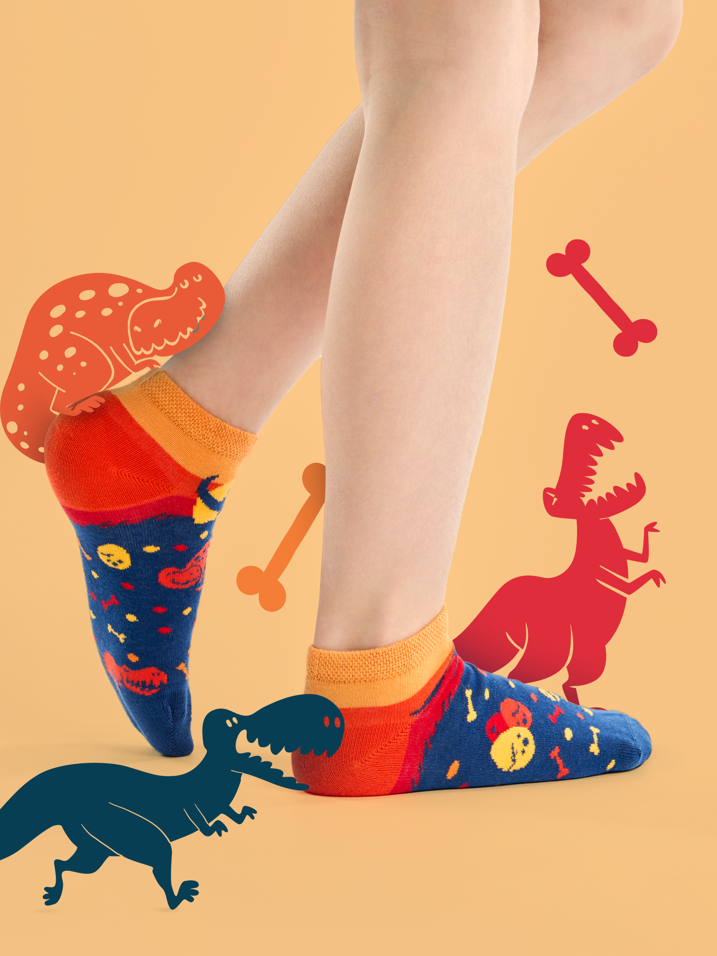 Kids' Ankle Socks Dinosaur World