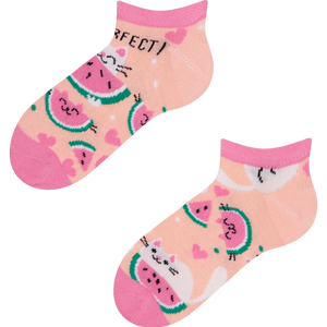 Kids' Ankle Socks Watermelon Cat