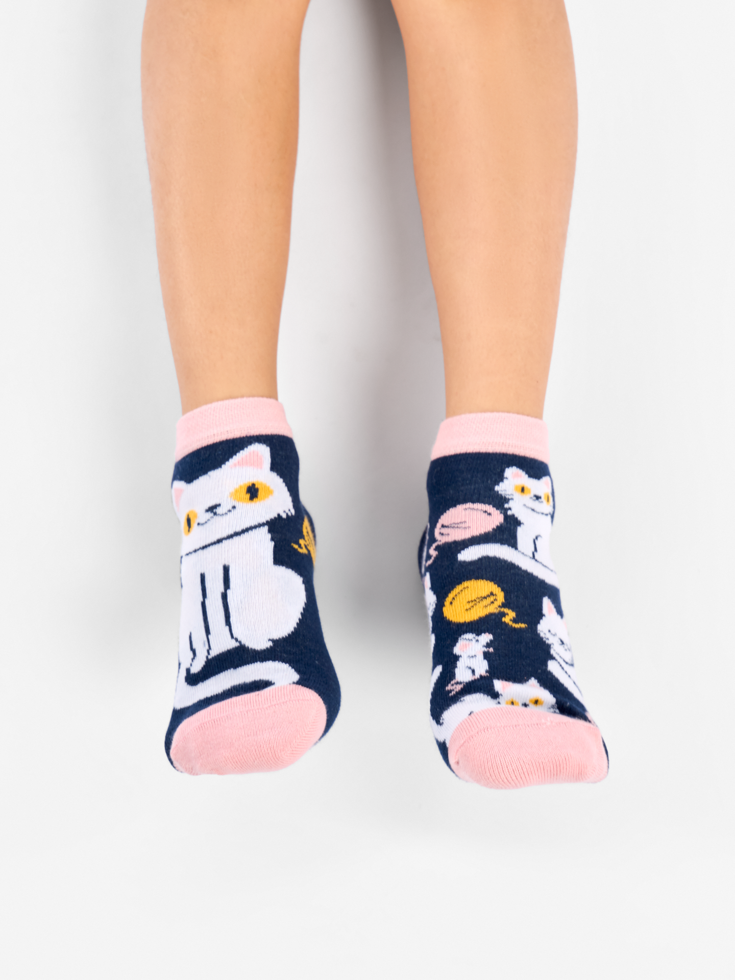 Kids' Ankle Socks Playful Kitty