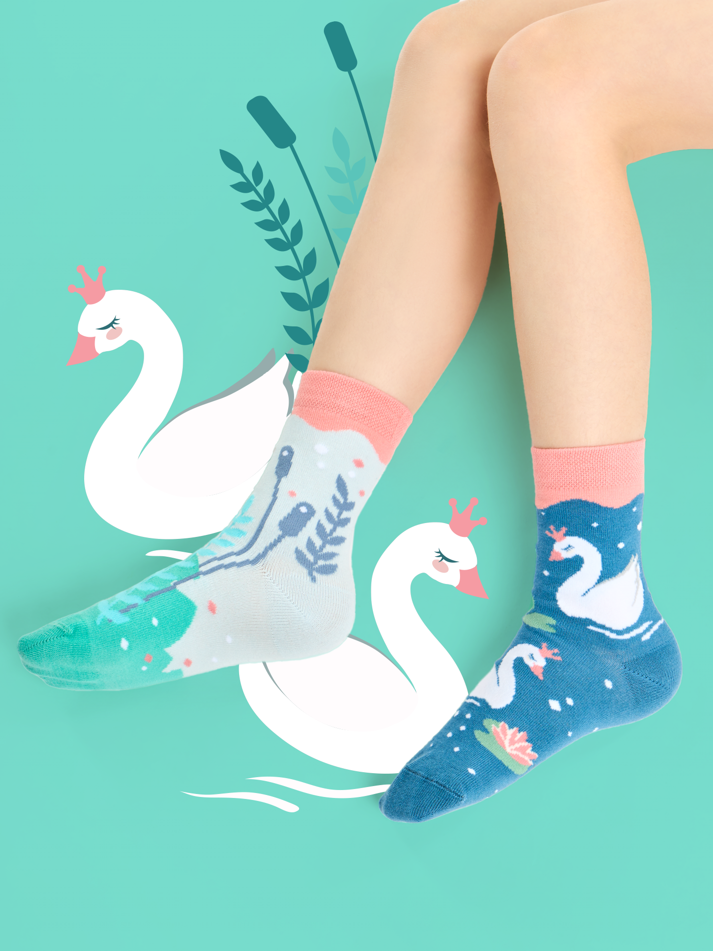 Kids' Socks Swans