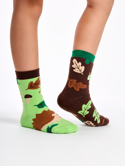 Kids' Warm Socks Hedgehog & Leaves