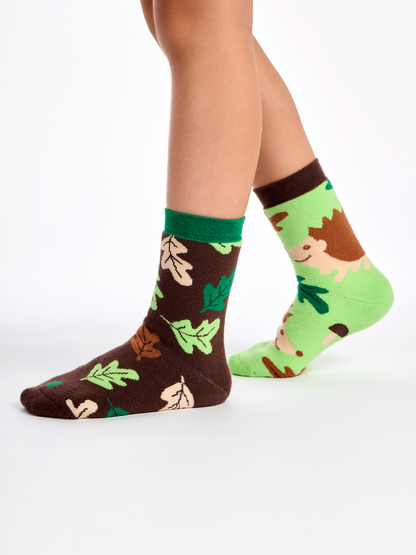 Kids' Warm Socks Hedgehog & Leaves