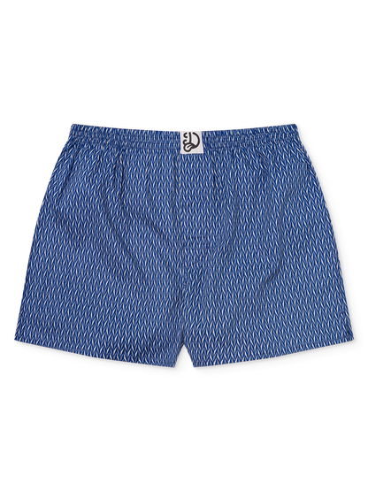 Blue & Grey Men's Pattern Boxer Shorts