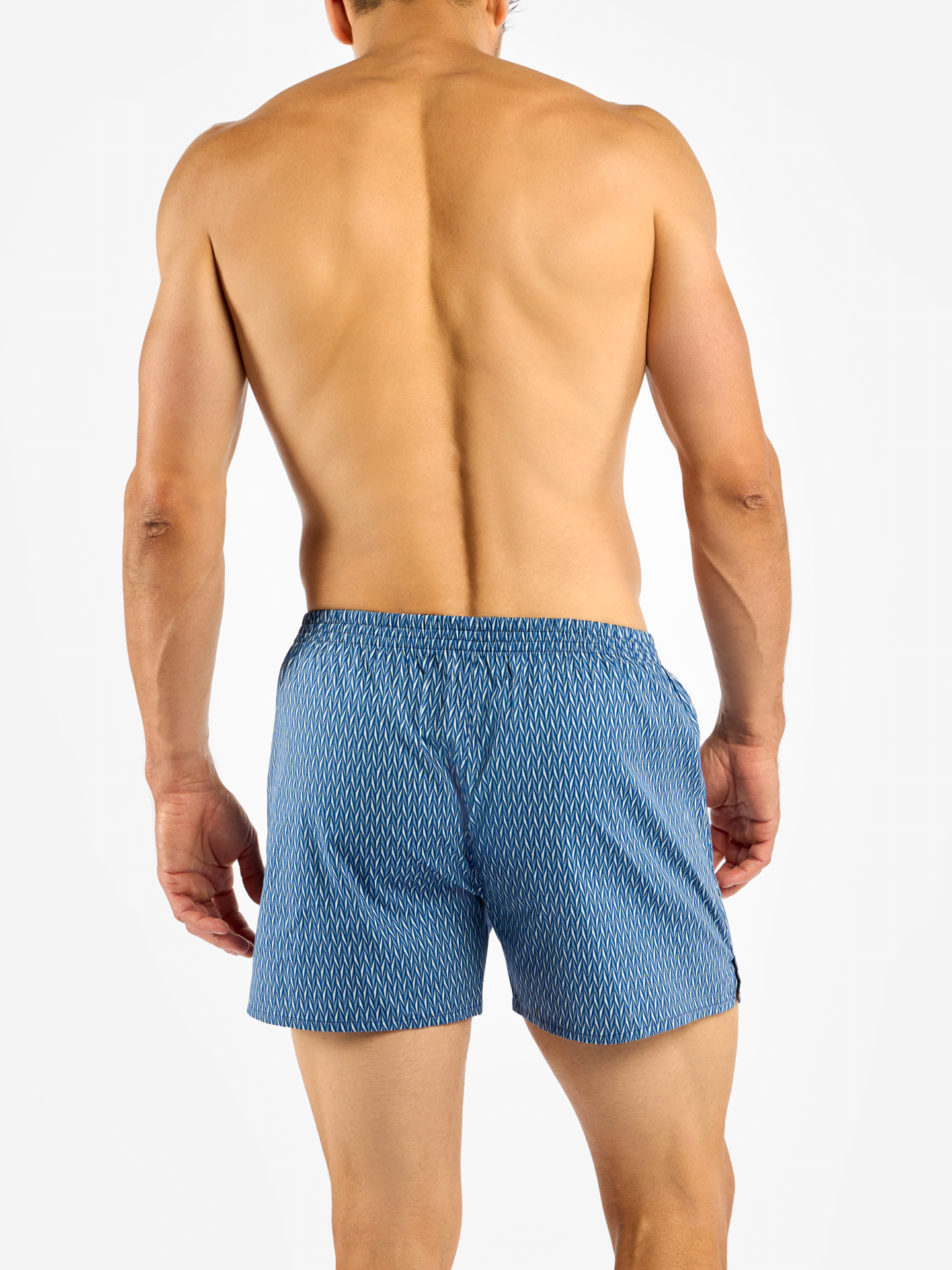 Blue & Grey Men's Pattern Boxer Shorts