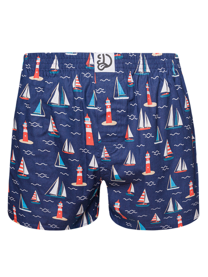 Men's Boxer Shorts Lighthouse & Sailboats