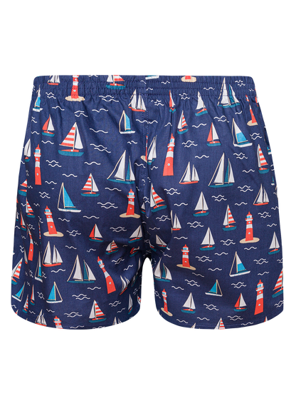 Men's Boxer Shorts Lighthouse & Sailboats