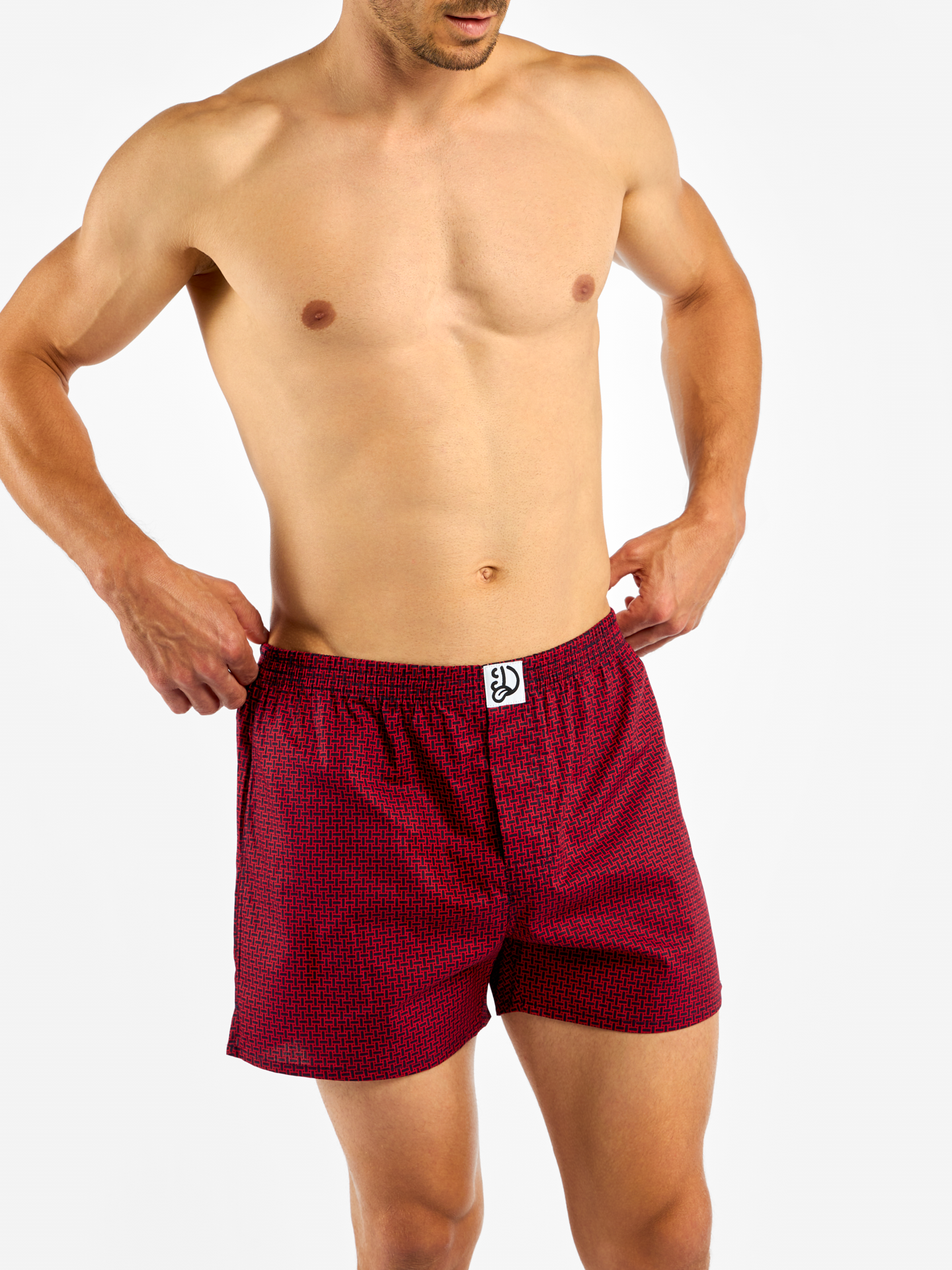 Blue & Red Men's Pattern Boxer Shorts