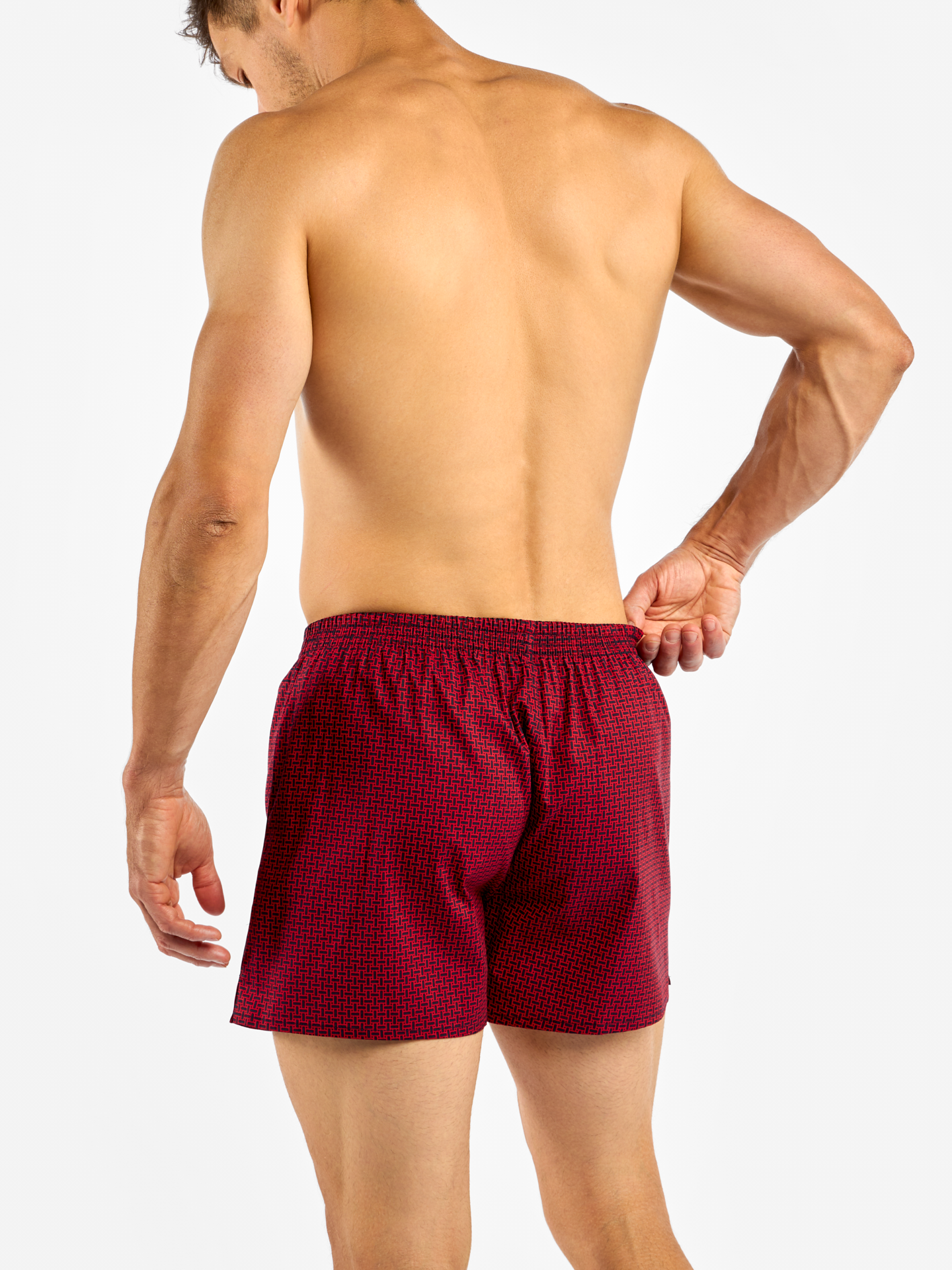 Blue & Red Men's Pattern Boxer Shorts