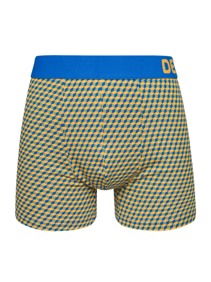 Blue & Yellow Men's Pattern Trunks