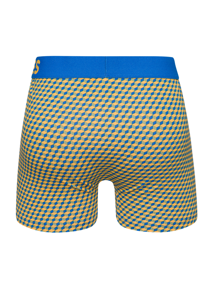 Blue & Yellow Men's Pattern Trunks