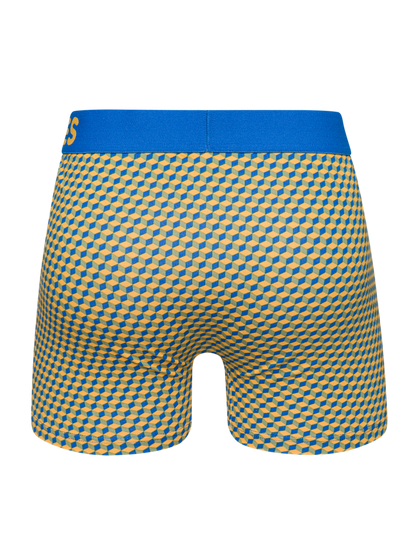 Blue & Yellow Men's Pattern Trunks