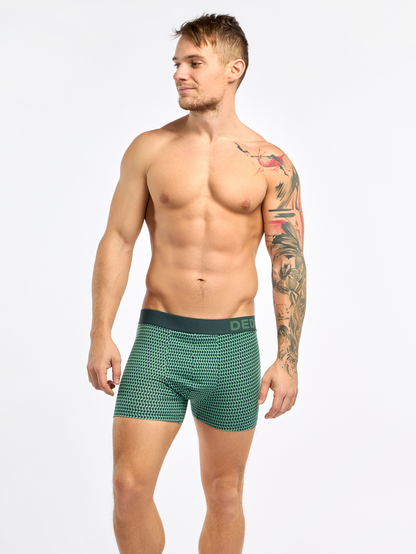 Pastel Green Men's Patterned Trunks