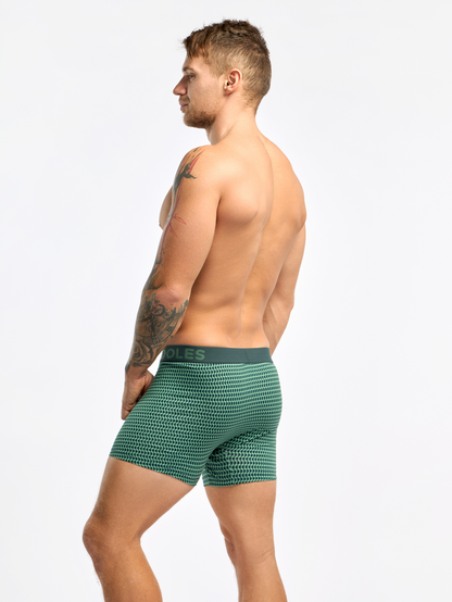 Pastel Green Men's Patterned Trunks