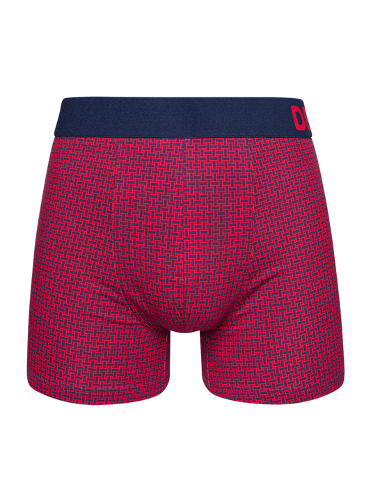 Blue & Red Men's Patterned Trunks