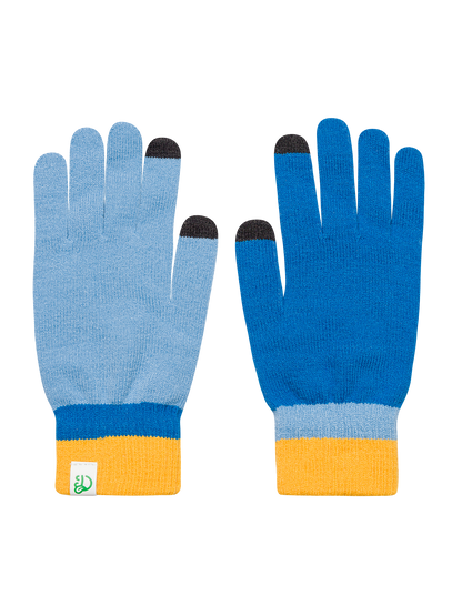 Blue & Orange Knitted Gloves