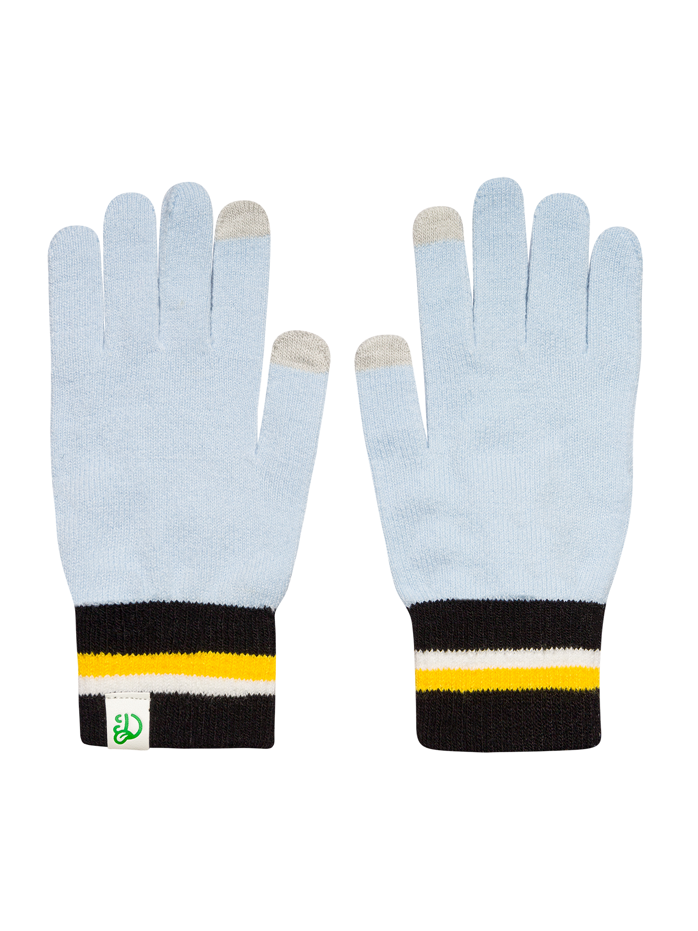 Light Blue & Black Knitted Gloves
