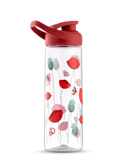 Water Bottle Ladybugs & Poppy Flowers 700ml