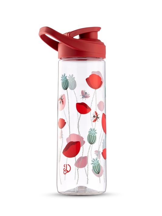 Water Bottle Ladybugs & Poppy Flowers 700ml