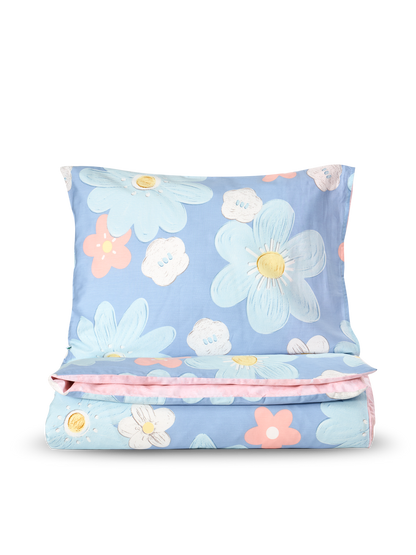 Bedding Set Blue Flowers