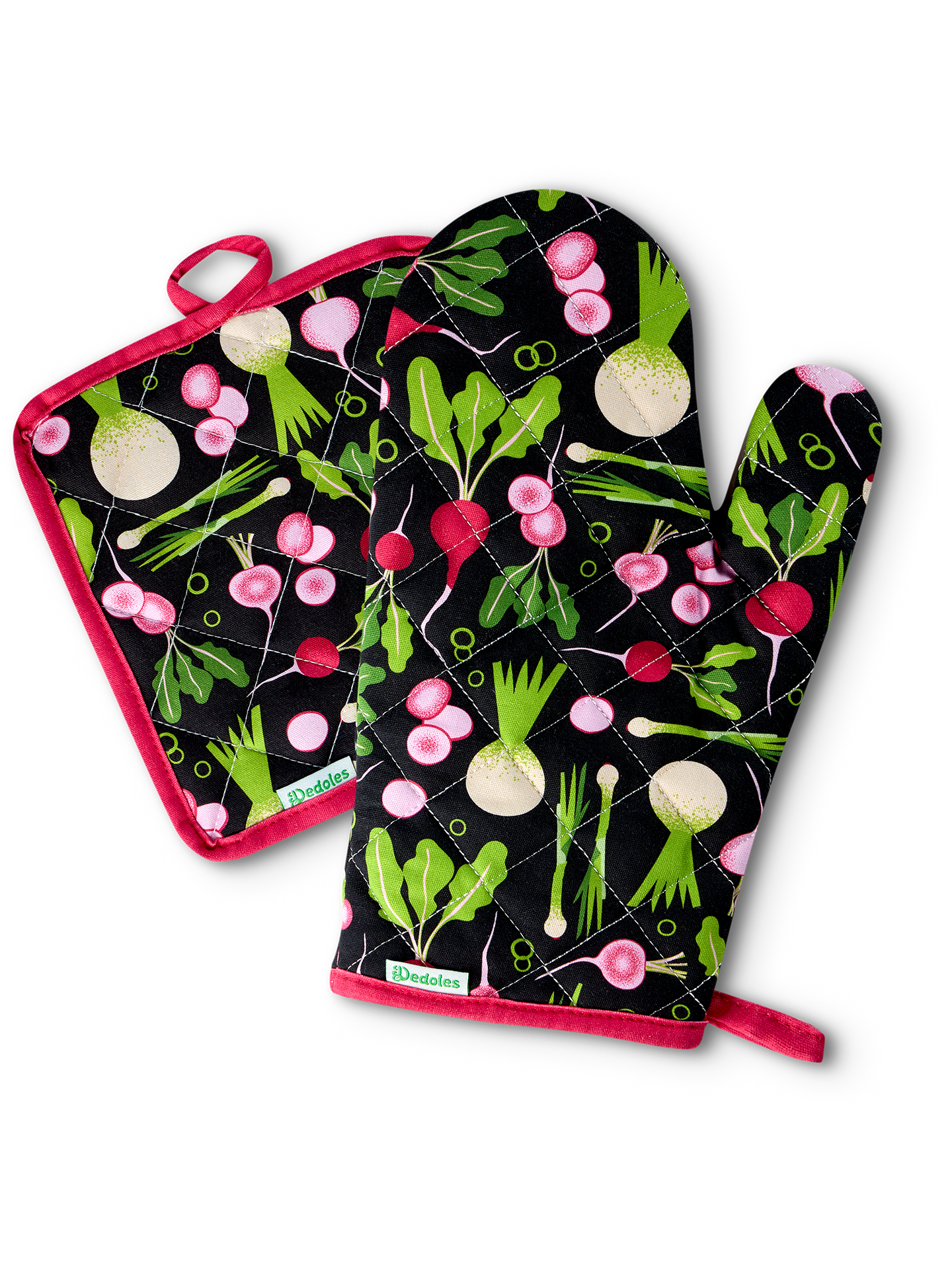 Kitchen Glove & Pot Holder Set Spring Vegetables