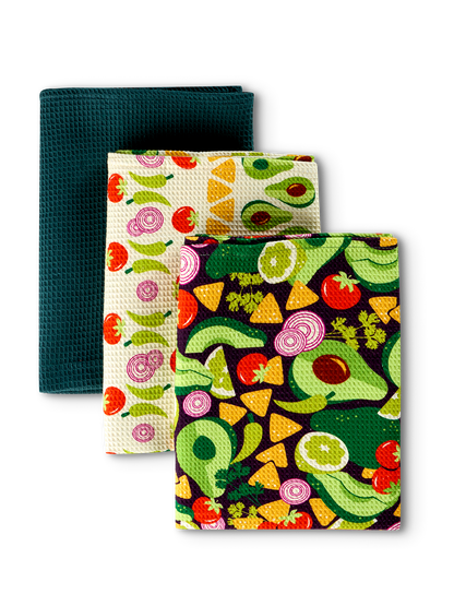 Kitchen Towels 3-Pack Avocado Party