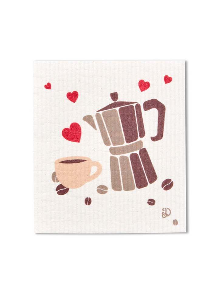 Kitchen Sponge Cloth 3-Pack Coffee Love