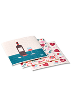 Kitchen Sponge Cloth 3-Pack Bottle of Wine