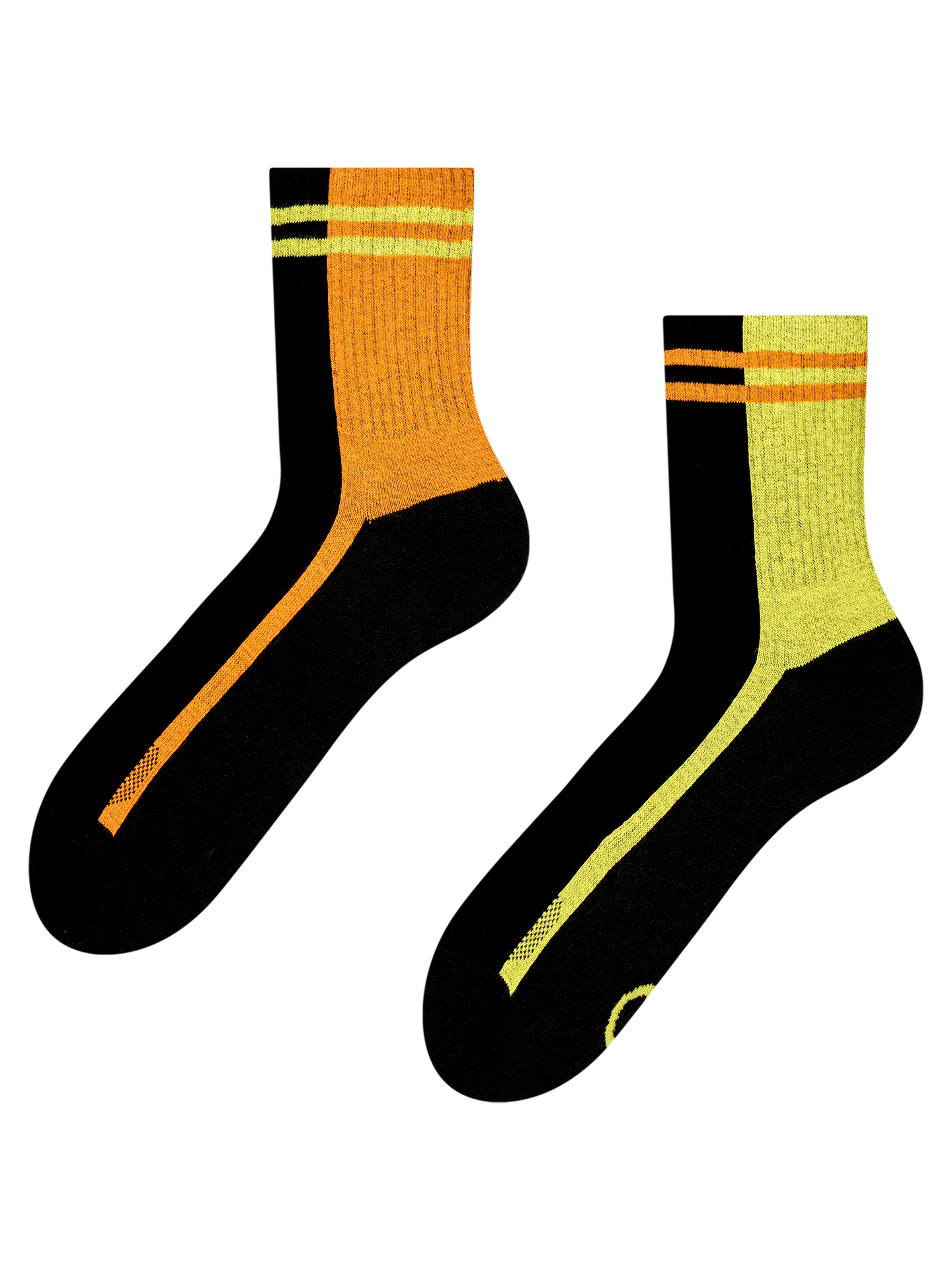 Active Crew Socks Lime & Orange Stripes