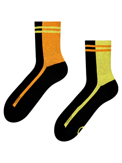 Active Crew Socks Lime & Orange Stripes