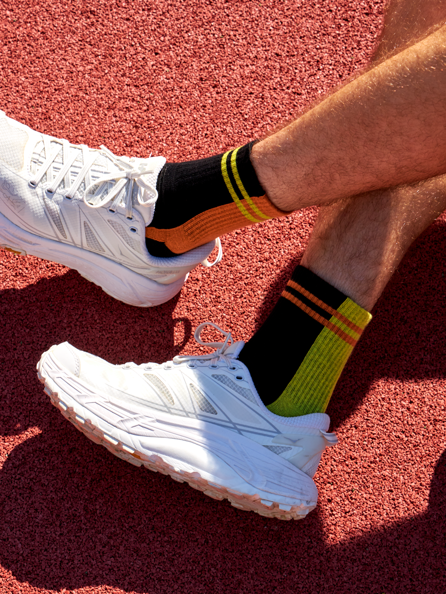 Active Crew Socks Lime & Orange Stripes