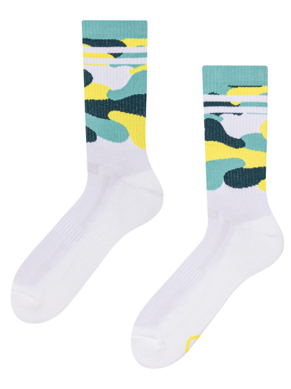 Active Regular Socks Lime Camo