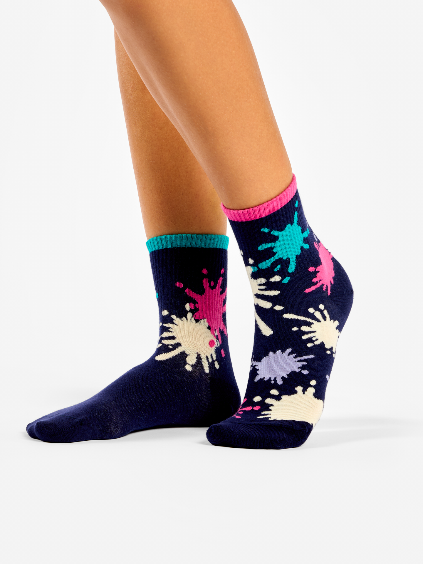 Crew Socks Colorful Splotches