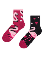 Crew Socks Flamingos & Hearts