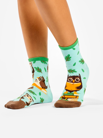 Crew Socks Owl & Books